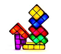 IHONYI Lámpara de mesa DIY Tetris Puzzle Luz nocturna creativa apilable dormitorio lámpara de escritorio niños rompecabezas juguete decoración hogar oficina