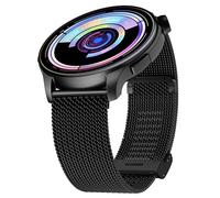 iHoxstrapie 20mm 22mm Correa Compatible con Amazfit Huawei Xiaomi Withings Polar Suunto Smart Watch, Ligero Transpirable Casual Deportes Acero Pulsera de Repuesto Negro