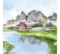 IHR Ideal Home Range - Servilletas (20 unidades, 33 x 33 cm), diseño de paisaje de montaña, color azul
