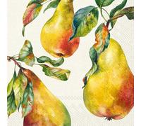 IHR Ideal Home Range Servilletas de cóctel desechables de 3 capas de papel, paquete de servilletas de fiesta, 5 x 5 pulgadas, peras cultivadas en casa, 20 unidades