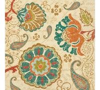 IHR Ideal Home Range Servilletas de cóctel desechables de 3 capas de papel, paquete de servilletas de fiesta, 5 x 5 pulgadas, Fall Pasiley, 20 unidades