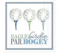 IHR Ideal Home Range Servilletas de cóctel Rosanne Beck desechables de 3 capas de papel para fiesta, 5 x 5 pulgadas, azul Eagle Birdie Par, 20 unidades