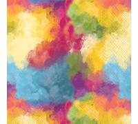 IHR Ideal Home Range Servilletas de fiesta desechables de 3 capas de papel para almuerzo, 6.5 x 6.5 pulgadas, patrón de arcoíris, 20 unidades