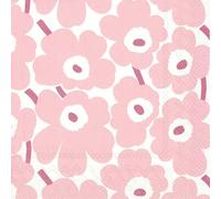 IHR Ideal Home Range Servilletas de fiesta Marimekko desechables de papel de 3 capas, 16,5 x 16,5 cm, Mini Unikot (rosa claro), 20 unidades