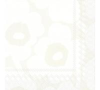 IHR Ideal Home Range Servilletas de fiesta Marimekko desechables de papel de 3 capas, 6.5 x 6.5 pulgadas, Unikko (blanco y gris), 20 unidades