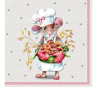IHR Ideal Home Range - Servilletas de papel Anna Baked Cream Red 20 piezas. Servilletas de almuerzo de 3 capas de 33 cm x 33 cm / 13 pulgadas x 13 pulgadas