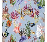IHR Ideal Home Range - Servilletas de papel ATOLL azul claro, 20 unidades, 3 capas, 16,5 x 16,5 cm