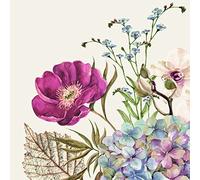 IHR Ideal Home Range - Servilletas de papel BELLES FLEURS crema, 20 unidades, 3 capas, 16,5 x 16,5 cm