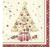IHR Ideal Home Range - Servilletas de papel con diseño de árbol de panadería de Navidad (V&B) 20 unidades. Servilletas de almuerzo
