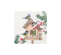 IHR Ideal Home Range - Servilletas de papel, diseño de pájaros, punto de encuentro, color crema, 20 unidades, servilletas de almuerzo de 3 capas, 33 cm x 33 cm