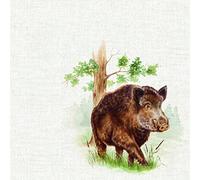 IHR Ideal Home Range - Servilletas de papel Hunted Wild Boar Cream 20 piezas. Servilletas de almuerzo de 3 capas de 33 cm x 33 cm / 13 pulgadas x 13 pulgadas