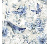 IHR Ideal Home Range - Servilletas de papel LANI cream blue 20 servilletas para almuerzo 33 cm x 33 cm