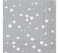 IHR Ideal Home Range - Servilletas de papel Stella DI Natale Silver 20 pc. Servilletas de almuerzo