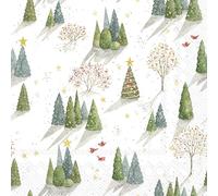 IHR Ideal Home Range Servilletas desechables de papel de 3 capas, 16,5 x 16,5 cm, árbol decorado, 20 unidades