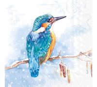 IHR Ideal Home Range Servilletas desechables de papel de 3 capas, 16,5 x 16,5 cm, el martín pescador (azul claro), 20 unidades