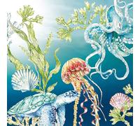 IHR Ideal Home Range Servilletas desechables de papel de 3 capas, 6.5 x 6.5 pulgadas, mar azul profundo, 20 unidades, L1044300