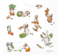 IHR Servilletas Little Farmers, 20 unidades, 33 x 33 cm, papel de Pascua impreso por una cara, diseño de decoupage, decoupage, manualidades