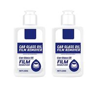 ihreesy 2pcs limpiador de película de aceite de vidrio para coche, Removedor Película Aceite Vidrio Automóvil Removedor de manchas de agua Limpieza de Parabrisas Limpiacristales y Anti-lluvia,150g