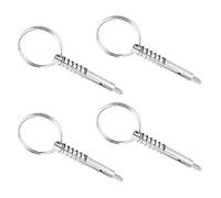 ihreesy 4 piezas Pasadores de Liberación Rápida, Pasadores Superiores de Acero Inoxidable 316 de 1/4 de Pulgada Pasador Resorte con Anillo Tracción Hardware Marino Plateado Accesorios,6.3mm x 51mm