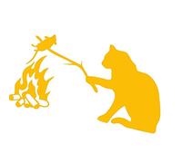 ihreesy Etiqueta Engomada Divertida del Coche,Pegatinas de Vinilo para Coche de Gato Pegatinas Reflectantes para Coche Impermeable para Casco Sala de Estar Portátiles Pared,Amarillo