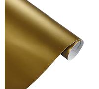 ihreesy Rollo de Envoltura de Vinilo para Automóvil, Adhesivo Impermeable para Automóvil 200cm x 50cm Película de Envoltura de Vinilo Adhesivo sin Burbujas para Automóvil Computadora,Oro