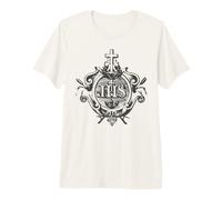 IHS Cruz Cristograma Jesús Símbolo Misa Católica Tradicional Camiseta Premium