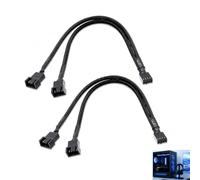 Ihteyuo 2 PCS Cable Divisor Ventilador PWM, Splitter Ventilador PWM Cables Divisor de 27 cm Y-Splitter para de PC 4 Pines Conector Hembra a Macho 3 y 4 Pines Extensión para Caja de Ordenador Placa