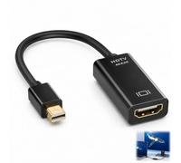 Ihteyuo Adaptador Mini DisplayPort a HDMI, Convertidor Mini DP a HDMI 4K 30Hz, Conversor con Audio, Compatible con MacBook Air Pro Surface Pro Thunderbolt 1 2, Cable Corto para Monitor TV Proyector