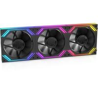 iHTP G120PRO - Ventilador de carcasa inversa ARGB de 120 mm, conexión en cadena, ventilador de CPU de hasta 1850 rpm, paquete de 3 (negro)
