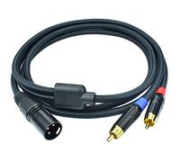 Ihurllu 2 RCA to XLR Male Y Splitter Cable, 3.3Feet Dual RCA to XLR Breakout Audio Patch Cord Adapter, Nylon Braided Heavy Duty, Copper Shielded Noise Free, for Mixer, Studio Monitor, Speaker