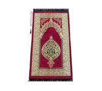 ihvan online Alfombra de oración musulmana con 99 cuentas Tasbih, chenilla suave Sajadah, ligera y plegable, tapete de oración de viaje portátil, regalo islámico para Eid, Ramadán, Hayy y Umrah