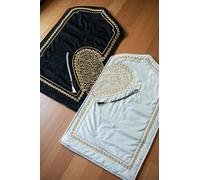 ihvan online Alfombra de oración musulmana para parejas, juego de alfombrillas gruesas acolchadas para mujeres y hombres, oraciones suaves mate con cuentas de oración Tasbih, regalos islámicos para