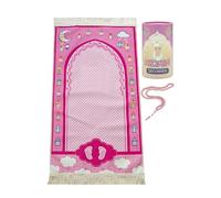 ihvan online, Alfombra de oración para niños, alfombra de oración musulmana para niños, regalos islámicos para niños, Janamaz Sajadah, alfombra suave Salah para niños, estampado - rosa