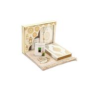 ihvan online Caja de regalo de oración para Hayy y Umrah, alfombra de oración musulmana, tapete islámico, 99 cuentas de oración nacaradas Tesbih, Sagrado Corán, juego de lujo islámico para regalo de