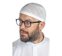 ihvan online Gorros turcos musulmanes Lux Kufi para hombre, Taqiya, Takke, Peci, gorras islámicas, regalos islámicos, tamaño estándar, Blanco, talla única
