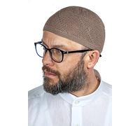 ihvan online Gorros turcos musulmanes Lux Kufi para hombre, Taqiya, Takke, Peci, gorras islámicas, regalos islámicos, tamaño estándar, Marrón, talla única