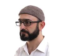 ihvan online Kufi Sombreros para hombres, Taqiya, Takke, turco musulmán de invierno de terciopelo enrollable, gorras de oración con borde enrollable, regalos islámicos, Marrón, talla única