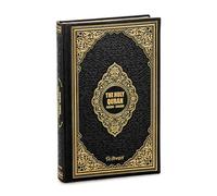 ihvan online Sagrado Corán - Traducción al árabe e inglés, tapa dura de cuero térmico, escritura fácil de leer, soporte de audio con código QR, regalo islámico para Ramadán, Eid, Hayy y Umrah, negro