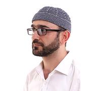 ihvan online Sombreros kufi de terciopelo turco musulmán de invierno para hombre, Taqiya, Takke, Peci, gorras islámicas, regalos islámicos, Azul marino, talla única
