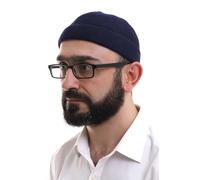 ihvan online Sombreros kufi turcos musulmanes de invierno con borde enrollable para hombres, Taqiya, Takke, Peci, gorras islámicas, regalos islámicos, Oscuridad azul, talla única