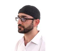ihvan online Turco musulmán invierno terciopelo roll-up kufi sombreros para hombres, taqiya, takke, peci, gorras islámicas, regalos islámicos, gris oscuro, Talla única
