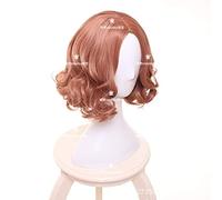 IHYAMS Anime Game Persona 5 Haru Okumura Cosplay Peluca Halloween Jugar Short Curly Wig Party Stage Synthetic Hair Persona 5 muestra la imagen