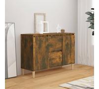 Iiaky Aparador Madera contrachapada Color Roble Ahumado 103,5x35x70cm aparadores para Salon Armario Cocina almacenaje Consola recibidor Muebles Comedor