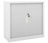 Iiaky Armario archivador metalico Armario con Puerta Corredera Oficina Armario Oficina Muebles Oficina con Llaves, 2 Estantes Ajustables 90 x 40 x 90 cm-Gris-