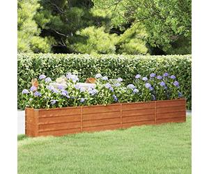 Iiaky Arriate Oxidado de Acero corten 320x40x45 cm Maceteros Grandes Exterior Macetero Alto