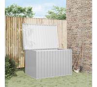 Iiaky Baúl de Exterior Impermeable Baúl Almacenaje Exterior Arcón jardín terraza metálico Arcón de Almacenaje Impermeable de Acero Galvanizado-Gris-149 x 99 x 93 cm
