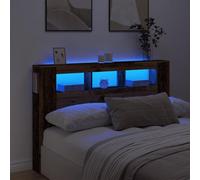 Iiaky Cabecero Cama 160 cm con Almacenaje Cabecero Cama LED Cabezal de Cama Cabecero para Dormitorio Madera-Madera antigua-160 x 103.5 cm