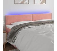 Iiaky Cabecero con LED cabecero Cama Dormitorio cabeceros de Cama headboard cabeceros Cama de Terciopelo Rosa 160x5x78/88 cm // 3121531
