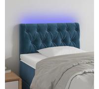 Iiaky Cabecero con LED cabecero Cama Dormitorio cabeceros de Cama headboard cabeceros Cama de Terciopelo Azul Oscuro 80x7x78/88 cm