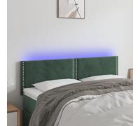 Iiaky Cabecero con LED cabecero Cama Dormitorio cabeceros de Cama headboard cabeceros Cama de Terciopelo Gris Oscuro 144x5x78/88 cm